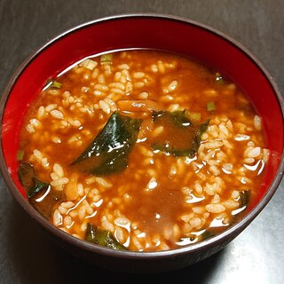 永谷園☆ひるげであおさの味噌汁かけご飯☆簡単酒の〆